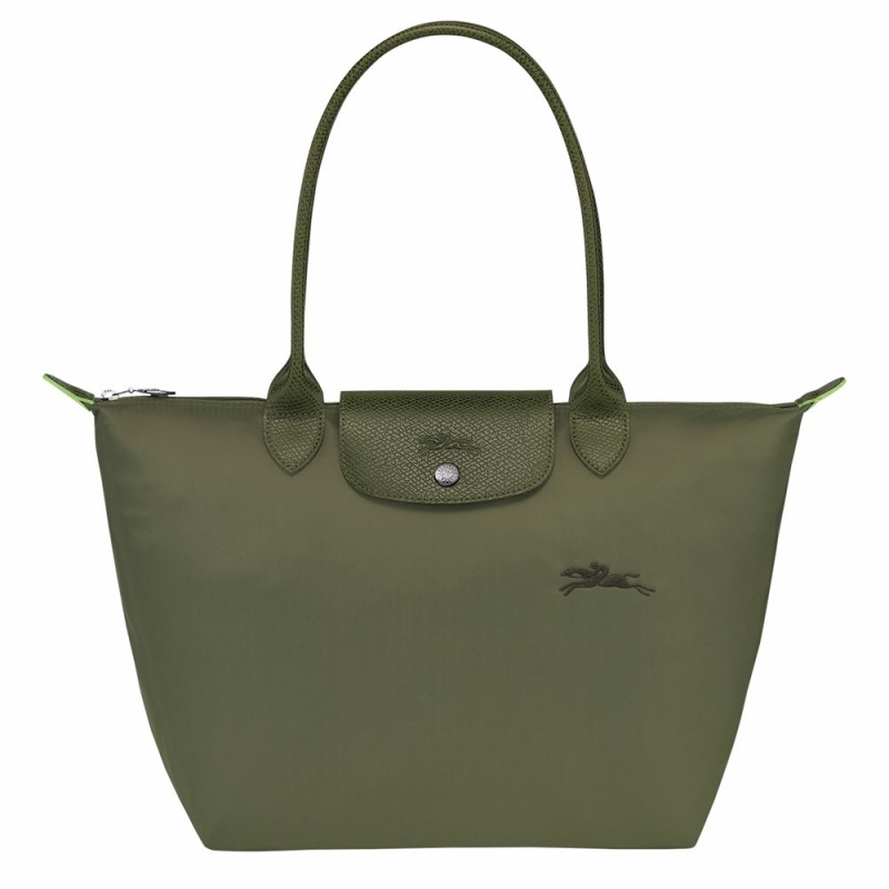 Army Green Longchamp Le Pliage M Women's Shoulder Bags